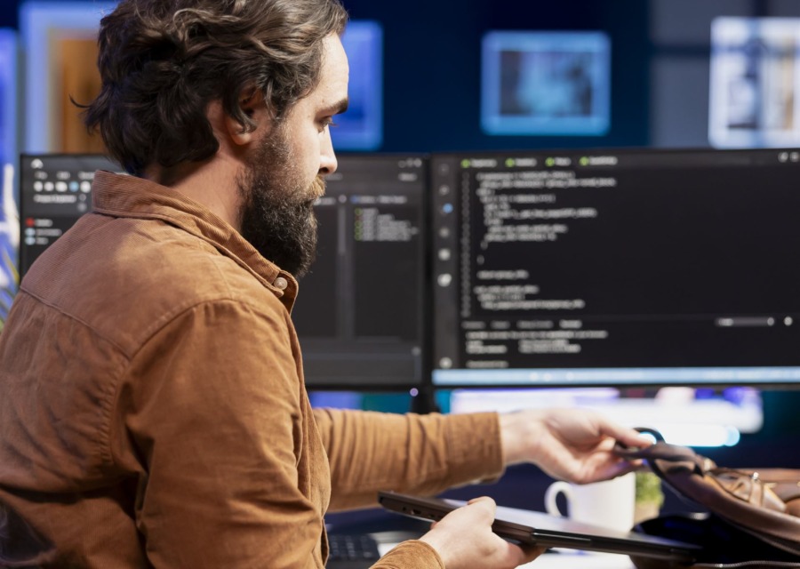 Profissional trabalhando com marketing digital